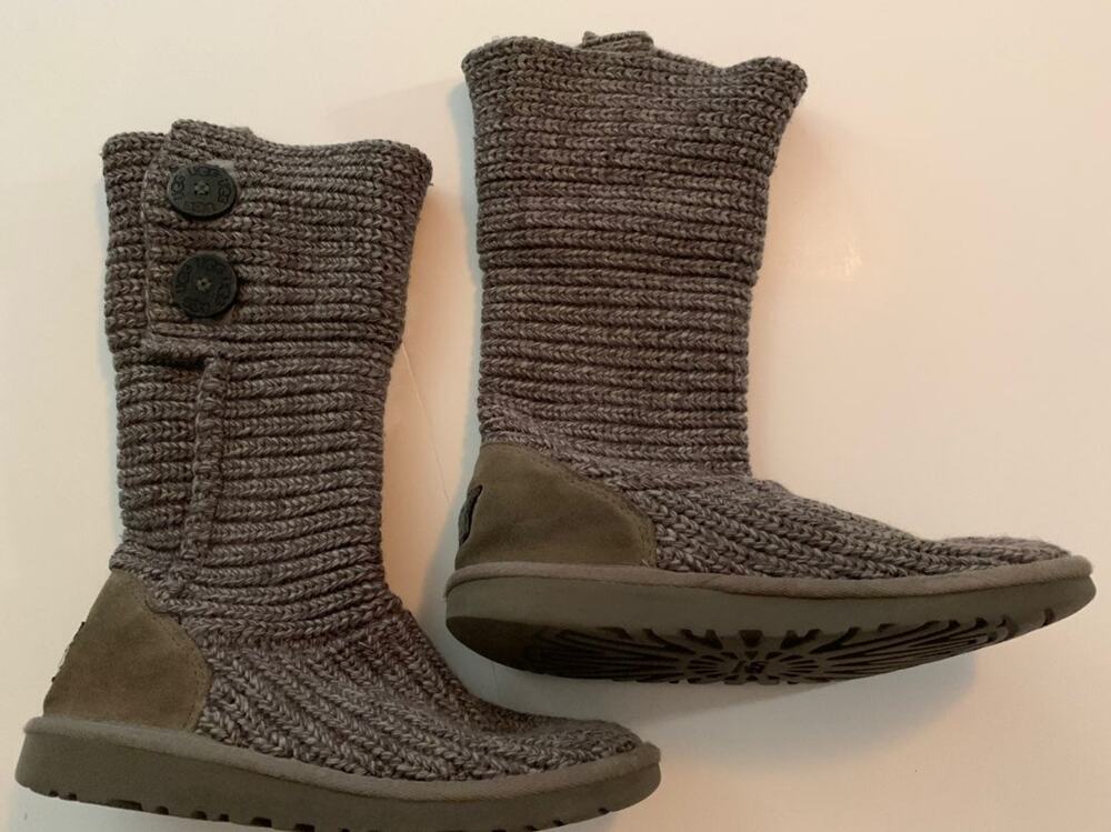 Kid's Children's UGG Australia 5649 Grey Cardy Boots Knit Size 3